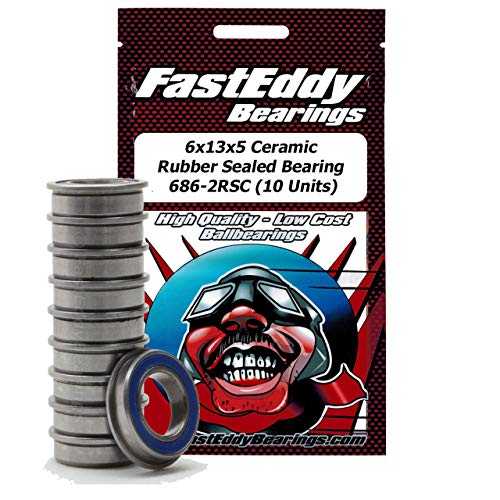 FastEddy Bearings 8x16x5 Flanged Ceramic Rubber Sealed Ball Bearings for RC Cars F688-2RSC (10 Units)