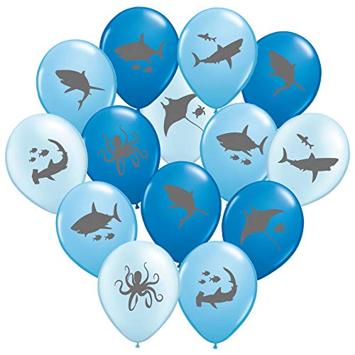 Gypsy Jade's Ocean Blue Shark Balloons - Great For Shark Themed Birthday Parties, Shark Week Parties or Under-The-Sea