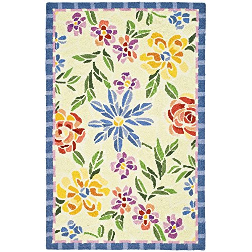 Safavieh Chelsea Collection HK214A Hand-Hooked Ivory Premium Wool Area Rug (2'6" x 4')
