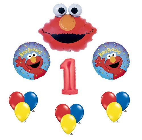 Anagram International Elmo Sesame Street #1 1st First Birthday Party Supply Balloon Mylar Latex Set