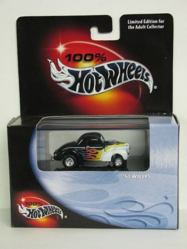 Hot Wheels 100% Hot Wheels - Limited Edition Cool Collectibles - 41 Willys - 1:64 Scale Classic Collector Car Replica mounted in