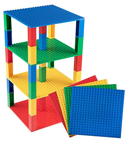 Strictly Briks Classic Baseplates 6" x 6" Brik Tower 100% Compatible with All Major Brands | Building Bricks for Towers and