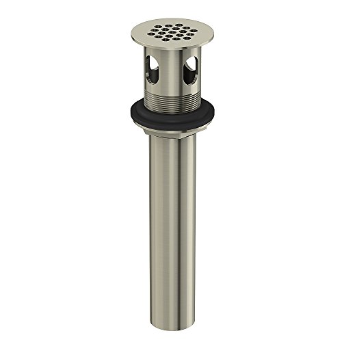 DANZE DA505084BN 1 1/4" Metal Grid Strainer Assembly with Overflow Brushed Nickel
