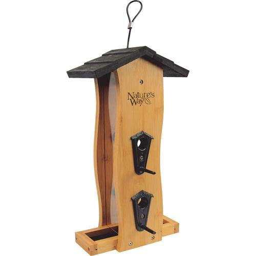 Nature's Way Bird Products BWF5 Bamboo Vertical Wave Feeder, 14.5 by 8.25 by 8.5-Inch,Brown