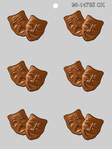 CK Products 2-1/2-Inch Comedy & Tragedy Mask Chocolate Mold