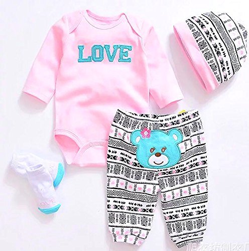 NPK Reborn Doll Girl Baby Clothing Baby Sets Reborn Dolls Baby Clothes Pink Outfits for 20"- 22"
