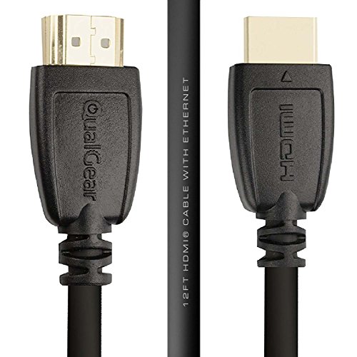QualGear 12' High Speed HDMI 2.0 Cable with Ethernet Black (QG-CBL-HD20-12FT)