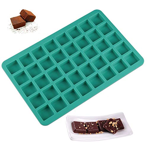 Mity rain 40-Cavity Square Caramel Candy Silicone Molds,Chocolate Truffles Mold,Whiskey Ice Cube Tray,Grid Fondant Mould,Hard