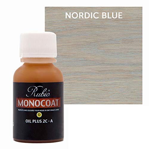 Rubio Monocoat Oil Plus 2C-A Sample Wood Stain Nordic Blue 20ml