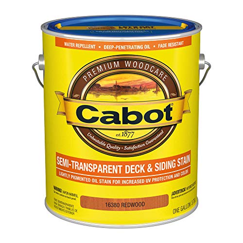 Cabot 140.0016380.007 Semi-Transparent Deck & Siding Low VOC Stain, Gallon, Redwood