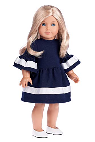 DreamWorld Collections - Navy Blue - Dress Fits 18 Inch American Girl Doll (Doll Not Included) (Shoes not Included)