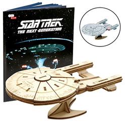 Incredibuilds Star Trek The Next Generation: U.S.S. Enterprise Book and 3D Wood Model Figure Kit - Build, Paint and Collect Your Own Wooden
