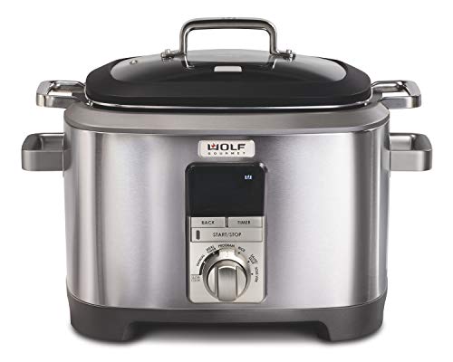 Wolf Gourmet WGSC120S Programmable Multi Function Cooker with Temperature Probe - Slow Cooker, Rice Cooker, SautÃ©, Sear,