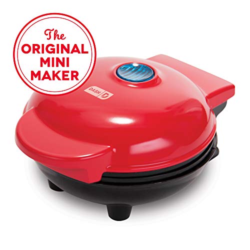 Dash DMS001RD Mini Maker Electric Round Griddle for Individual Pancakes, Cookies, Eggs & other on the go Breakfast, Lunch &