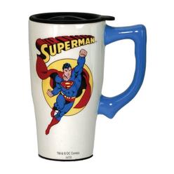 DC Comics Superman Travel Mug, 14 ounces, White