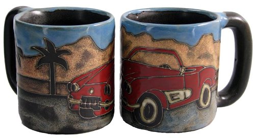 Creative Structures One (1) MARA STONEWARE COLLECTION - 16 Ounce Coffee or Tea Cup Collectible Dinner Mug - Sports Car Design