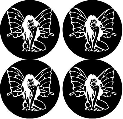MYDply Butterfly girl Rubber Round Coaster set (4 pack) Great Gift Idea