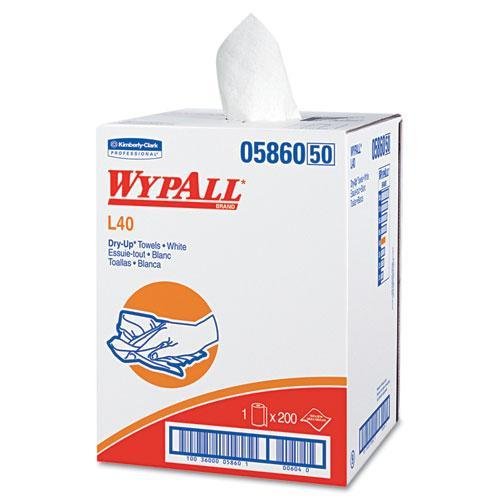 REG KIMBERLY CLARK CONSUMER WYPALL L40 DRY-UP Professional Towels, 19 1/2" x 42", White, 200 Towels/Roll (5860)