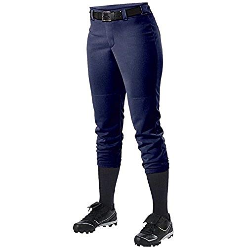 Alleson Ahtletic Women's Fast Pitch Softball Belt Loop Pants, Navy, X-Small