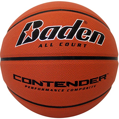 Baden Contender Official Wide Channel Basketball, Natural Orange Color, 28.5-Inch