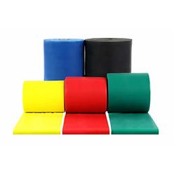 CanDo Low Powder Exercise Band, 50 yard roll, 5 Piece Set (Tan, Yellow, Red, Green, Blue, Black, Silver, Gold)