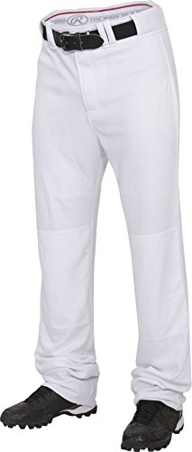 Rawlings Men's Straight Fit Pants Unhemmed, Medium, White