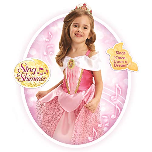 Disney Princess Aurora Dress Costume, Sing & Shimmer Musical Sparkling Dress, Sing-A-Long to "Once Upon A Dream" Perfect for
