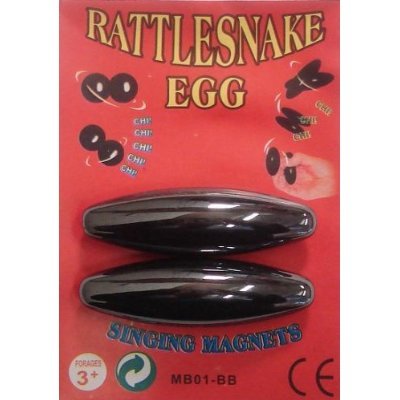 Rhode Island Novelty 6 Pairs - Large 2 1/2" Rattle Snake Egg Singing Magnets