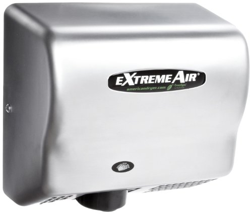 American Dryer ExtremeAir GXT9-SS Stainless Steel Cover High-Speed Automatic Hand Dryer, 10-12 Second Dries, 100-240V, 1,500W