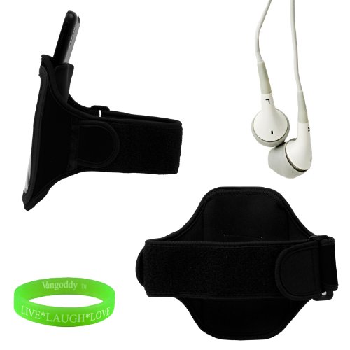 VG Inc Sweat Resistant Armband for Nokia Lumia 920 in Black from VG Brand + Earbuds + Wristband
