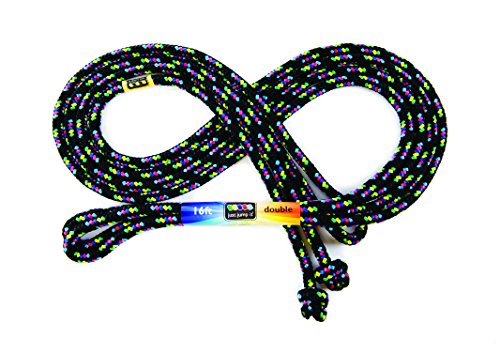 Just Jump It Black Confetti 16' Jump Rope - Double Dutch Jump Rope - Agility Play