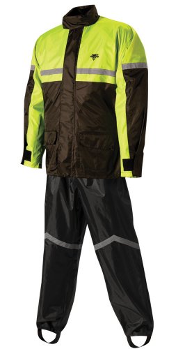 Nelson-Rigg Stormrider Rain Suit (Black/High Visibility Yellow, X-Large)