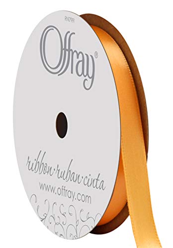 Offray Berwick Offray 492987 3/8" Wide Single Face Satin Ribbon, Gold Yellow, 6 Yds