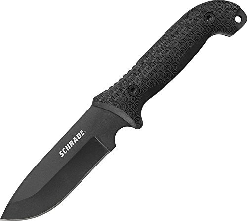 Schrade SCHF51 Frontier 10.9in Steel Full Tang Fixed Blade Knife with 5.1in Drop Point Blade and TPE Handle for Outdoor