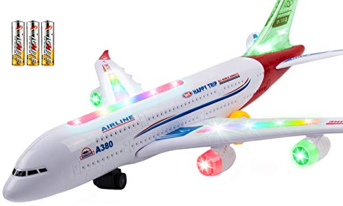 Toysery Airplane Toys for Kids with Bump and Go Action Airbus