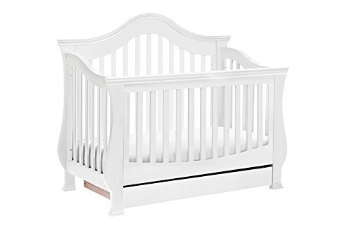 Million Dollar Baby Classic Ashbury 4-in-1 Convertible Crib with Toddler Bed Conversion Kit in White, Greenguard Gold