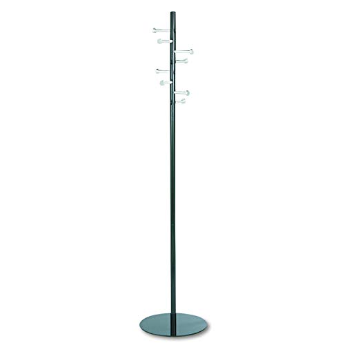 Safco Products  Nail Head Spiral Costumer Coat Rack Tree, Black/Silver