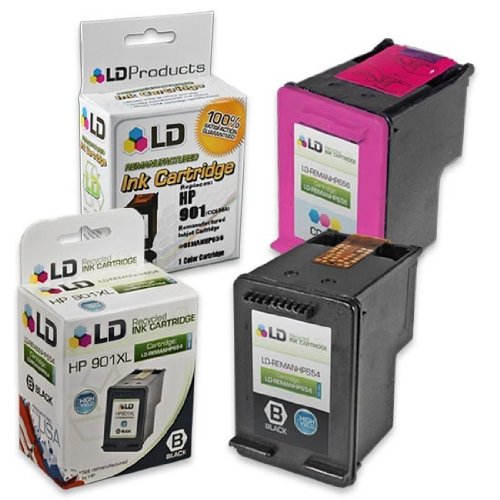 LD PRODUCTS LD Remanufactured Ink Cartridge Replacements for (HP) CC654AN (901XL) and CC656AN (901) (1 Black and 1 Color)