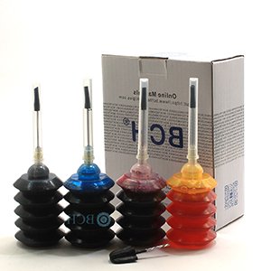 BCH Dye Ink Cartridge Refill Kit for 21 27 56 57 60 61 74 92 94 96 98 901 Cartridges 4-Bottle Combo Black Cyan Magenta Yellow