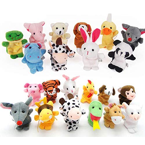 Sealive 22 pcs Plush Animals Finger Puppet Toys - Mini Plush Figures Toy Assortment for Kids, Soft Hands Finger Puppets Game for