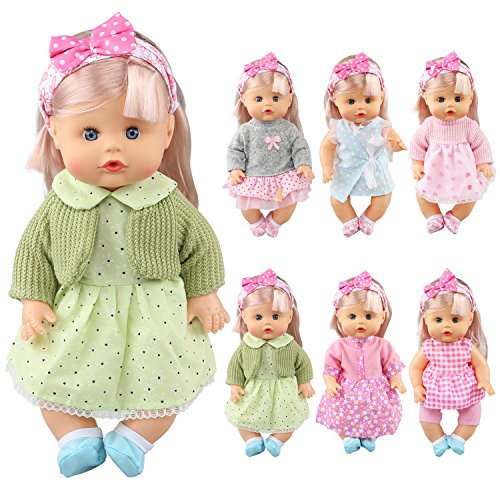 JING SHOW BUSSINESS Pack of 6 Alive Lovely Baby Gown Dress Clothes Accessories Outfits Fits 12inch Doll Bitty Baby Doll