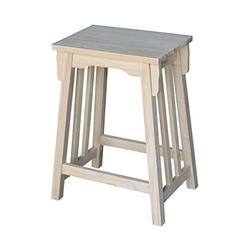 International Concepts 24-Inch Mission Counter Height Stool, Unfinished