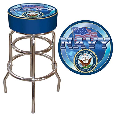 Trademark Gameroom United States Navy Padded Swivel Bar Stool