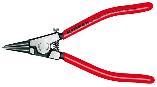 KNIPEX Tools - Circlip Pliers for Grip Rings, Adjustable Screw, 1/16"-5/32" Shaft Dia. (4611G0)