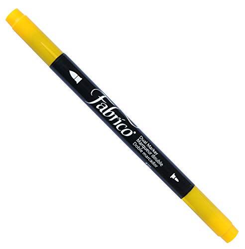 Tsukineko Dual-Ended Fabrico Marker Color-Fast, Lemon Yellow