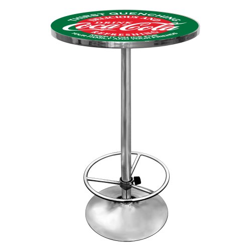 Trademark Gameroom Coca-Cola Red and Green Chrome Pub Table