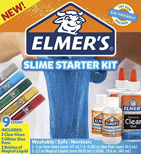Elmer's Elmers Slime Starter Kit wwxTcg, Clear School Glue, Glitter Glue Pens & Magical Liquid Activator Solution, 18 Count