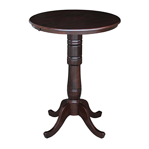 International Concepts 30-Inch Round by 42-Inch High Top Ped Table, Rich Mocha