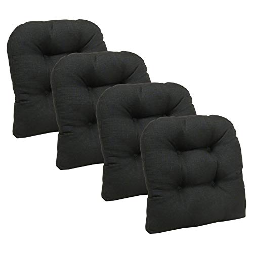 Klear Vu Omega Dining Chair Pads, Set of 4, Black