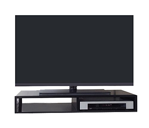 SoCalVS RIZERvue | TV Stand for Flat Screen (Satin Black) Tabletop (Supports Up to 50" Diagonal Flat Screen) (No Assembly Required,